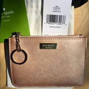 Kate Spade Bitsy Laurel Way RoseGd Wallet NWT